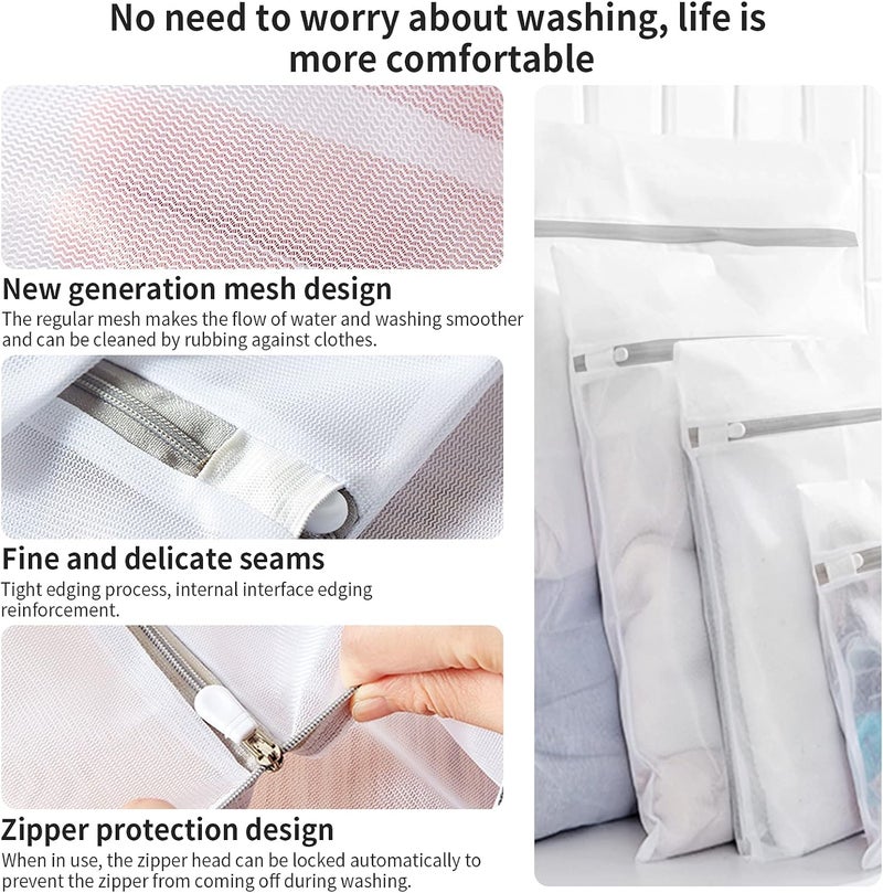 MDSXO 3 Pack Large Mesh Laundry Bags by - Fine Durable Lingerie Delicates Bag for Washing Machine 16 * 20 inch [3 Pack] - Image 4